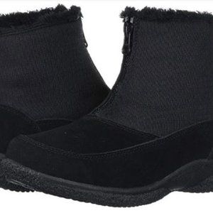 Propet Womens Hedy Ankle Boots Booties Black Leather Round Toe Zip Size 7M